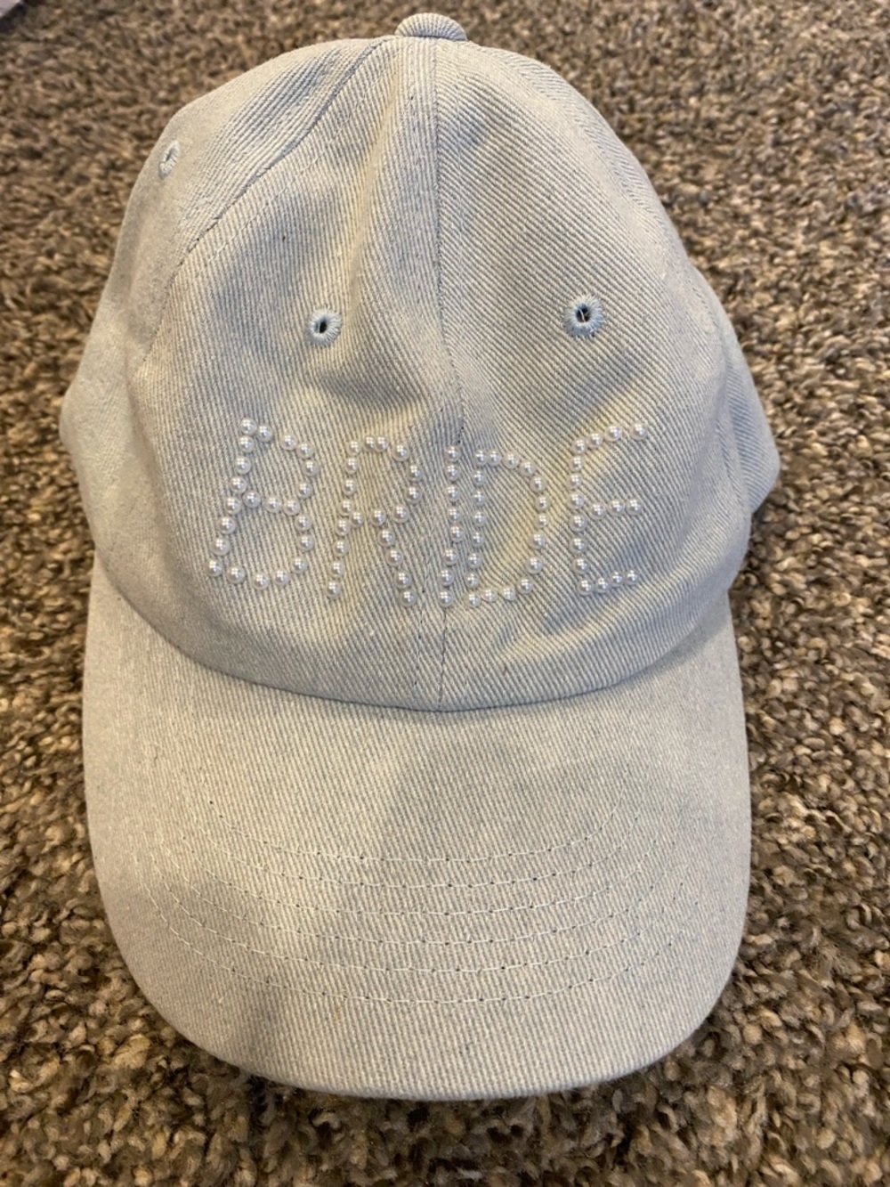 Gray Studded 'BRIDE' Baseball Cap